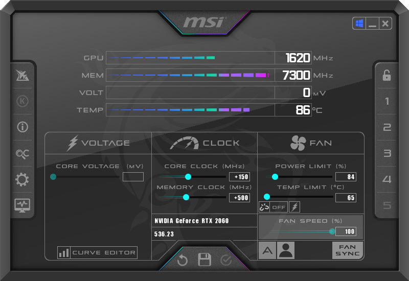 Author's MSI Afterburner